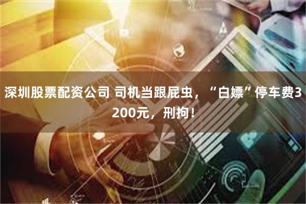 深圳股票配资公司 司机当跟屁虫，“白嫖”停车费3200元，刑拘！